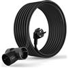 MutecPower 7.5 metri Prolunga con 3 prese Schuko - cavo di prolunga a Spina ad angolo di 90° a 3 vie prolunga elettrica interna IP20 con contatto di protezione - fino a 250V 50Hz 16A - 7.5m nero