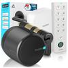 tedee GO2 Alu Serratura Smart WiFi con Impronta Digitale, Accesso Remoto e Cilindro Classe 6 Antieffrazione | Sblocco Automatico | Compatibile con Matter, Alexa, Google, Apple HomeKit, SmartThings