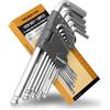 TOOLMAYS Set di chiavi a brugola a esagono incassato, 13 pezzi, con testa a sfera, 1,27 - 10 mm, con stabile supporto pieghevole