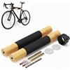 BAM BOO BOX Supporto da parete per bicicletta in bambù - Supporto da parete per mountain bike e city bike - Supporto da parete per bici da corsa e bici da strada con cuscinetto in gomma - Robusto supporto da