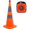 GUARDLEAD Coni stradali Traffico Pieghevole cono stradale, Blocco Stradale, stradali segnaletici, cono di sicurezza a striscia riflettente pop-up (1, 28in(70cm))