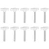 QUARKZMAN 10 Pezzi Manopole Aletta T Viti Testa Zigrinata M6 x 40mm Filettatura Maschio Standard Manopole T/Z Plastica Maniglie Regolabili Manopole Serraggio Mano Vite Testa Zigrinata Bianco