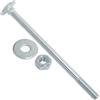 AERZETIX Set di 25 bulloni viti a testa tonda con quadro sottotesta M6x100mm / rondelle e dadi M6 / acciaio zincato/per fissaggio e assemblaggio