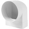 Repa Market Connettore rettangolare a 90°, 150 x 75 mm, per tubo di ventilazione rotondo, 125 mm, in plastica ABS, per riscaldamento, raffreddamento, canale piatto, condotto di ventilazione rotondo