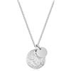 day berlin day.berlin collana da donna color argento, 45+5cm regolabile, catena a maglia panzer sottile con ciondolo a moneta e piastrina, acciaio inox 316L, senza nichel e resistente all'acqua