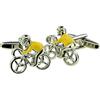 Ashton and Finch Gemelli da uomo in jersey giallo con ciclista da ciclista, idea regalo e regali, Ottone