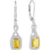 FJ Orecchini Pendenti Argento 925 Orecchini Citrino Gioielli Pietre Portafortuna Novembre per Donna