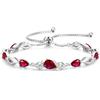 FANCIME Bracciale tennis con rubino, pietra del mese di luglio, in argento sterling con maglie regolabili da 9x7 mm - Gioielli di alta gamma - Regali di compleanno per donne, mamme, mogli e lei.
