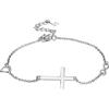 Bo Win Bracciale in Argento Sterling 925 Bracciale Croce Braccialetto Cuore con Ciondolo a Forma di Infinito Braccialetti Donna Bracciali Regolabile Bracciale Argento Braccialetto per Donna Ragazza