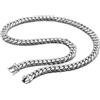 Dankadi Collana Cubana Massiccia Larga 10MM in Argento Sterling 925, Catena Cubana a Maglia 40,6-76,2 cm Grosso Stile Rock Punk Hip Pop Miami Gioielli per Regalo Festa di Compleanno per Uomo, 22