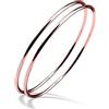 Dankadi Bracciale Finemente Lucidato in Argento 925 2MM di Larghezza, Set da 1/2/3 Impilabile 60 65 68MM di Diametro, Braccialetto da Polso Rotondo Liscio Pieno Semplice Classico DIY per Donna