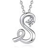 Eusense Collana con Lettera S, Ciondolo Iniziale in Argento 925, Gioielli con Nome per Donne Ragazze
