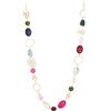 Dazylleco Collane lunghe con perle grosse per donna, in oro rosa/oro, lunga collana con catena a maglia grossa, collana da donna, gioielli da costume, regalo per lei, Resina, Non pietra preziosa