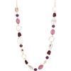 Dazylleco Collane lunghe con perle grosse per donne, in oro rosa/oro, lunga collana con catena a maglia grossa, collana da donna, gioielli da costume, regalo per lei, 77cm, Resina, Non pietra preziosa