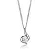 MIORE Collana Donna in Oro Bianco 14 carati 585 con Ciondolo con Diamante da 0,10 Carati, Catena lunga 45 cm, Collana da Donna, Gioielli Donna Anallergici Fatti a Mano, Consegnato con Portagioielli