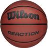 Wilson Pallone da Basket Reaction, In Gomma Resistente per Tutte le Superfici, Presa e Controllo Migliorati, Marrone, Misura 5