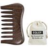 EQLEF Portabile Pettine Legno Denti Larghi 10cm, Piccolo Pettine Tascabile Travel Pettines Tasca Pettines Ricci in Legno di Sandalo con Sacchetto di Cotone per le Donne e Gli Uomini Capelli