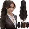 Elailite Extension Coda Capelli Ricci Mossi Coda Finta di Cavallo con Pinza Clip Ponytail 45cm + Marrone Medio