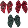 TRKETK 3 Pezzi Fermagli per Capelli Con Fiocco Fantasia Natalizia Tartan Rosso Carini Retrò Accessori Fermaglio Antiscivolo per Capelli per Donne Abbigliamento Quotidiano e Festivi