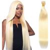 Tuheerst Capelli Umani Straight Human Hair Bundles #613 Light Blonde Human Hair Extensions Echthaar Tressen Double Weft Unprocessed Virgin Hair for Woman 1 Bundle 12 Inch