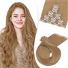 SEGO Pro 45cm Extension Capelli a Clip 8 PCS Capelli Sintetici Naturali Lisci Parrucca Donna Clip in Hair Extensions (#18 Biondo Scuro,130g)