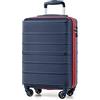 COOLIFE Ryanair Valigia Bagaglio a mano,Valigie,Trolley,Valigia da cabina 55×35×20,Chiusura a combinazione laterale con TSA (Bianco/Marrone, 55×35×20) (Blu/Rosso, 55×35×20)