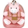 PERLETTI Zaino con Peluche Bambino Bambina 3 4 5 Anni - Zainetto Piccolo Borsa da Bimbo Bimba Scuola Materna Asilo Viaggi - Mini Cartella Morbida con Pupazzo Bambini - 27x21x9 cm (Unicorno)