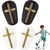 Virtue Yun Parastinchi per bambini da calcio, mini parastinchi, nero e bianco, con design a croce dorata, per ragazzi e ragazze, adulti