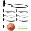 QWORK® 8 PCS Supporto da Parete per Supporto per Palla in Metallo, espositore da Parete per palloni, Nero, per palloni da Basket, palloni da Calcio, palloni da pallavolo e Altro