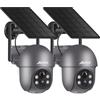 ANRAN 2K Telecamera WiFi Esterno Senza Fili con Pannello Solare, 360° PTZ Videoc