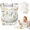 Lictin bavaglini usa e getta bambini-50pcs bavaglini impermeabili, confezionati singolarmente, morbidi, portatili e regolabili, con disegni di animali, adatti per uso interno ed esterno (0-5 anni)