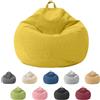 Jinfanshurich Pouf per bambini e adulti, solo rivestimento (senza imbottitura), sedia a sacco per camera da letto, ufficio, soggiorno, terrazza (giallo, XL)
