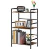 CADUKE Libreria con contenitore nero libreria scaffale industriale in legno librerie a 4 livelli organizer per libri da ufficio e scaffali Etagere per soggiorno camera da letto