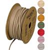 Halbach Cinturino in pelle vegana semiasso, larghezza 3 mm, lunghezza 20 m, corda in pelle sintetica per la produzione di braccialetti, 100% similpelle vegana, per fai da te, colore: naturale
