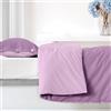 Ruggeri - Set Copripiumino - 100% Cotone di Alta Qualità Morbido e Traspirante | 1 Federe 50x80 cm + 1 Copripiumino 200x200 cm | Collezione Everyday (Lilla, Una piazza e mezzo)