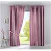 Gardinenbox Cationic Jena 2019037-2 - Set di 2 tende con passanti nascosti, 250 x 300 cm (altezza x larghezza), effetto lino, oscuranti, con fermatenda, colore: rosa antico