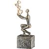 GILDE Scultura Flying Hearts - Bronzo - Resina - Finitura Antica - Cuore - Altezza 24 cm x Larghezza 10 cm - Decorazione