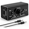 Tendak Bidirezionale 3,5 mm Jack Audio Switch Selettore 2 in 1 out/1 in 2 out Interruttore Audio Stereo Analogico con Volume Control, Scatola Divisore Distribuzione Audio per Altoparlanti Cuffie PC