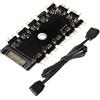 QIMEI-SHOP Hub Argb 5V 3Pin RGB LED Splitter Fan Hub da 1 a 11 Porte con Porta SATA per Computer PWM Fan