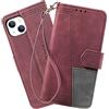 DENDICO Cover per iPhone 14 Plus, Flip Custodia in PU Pelle, Cover a Libro Magnetica Portafoglio per iPhone 14 Plus, Vino Rosso