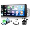 VECHTEL Autoradio 1 Din con Carplay Android Auto senza Fili, 6,8 Pollici IPS HD Schermo Tattile Stereo Auto Bluetooth,Supporto Radio FM Mirror Link USB/Type-C Comandi al Volante Telecomando Telecamera