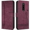 Bravoday Cover per Xiaomi Mi 9T / Xiaomi Mi 9T PRO/Redmi K20 / K20 PRO, Flip Custodia in Pelle PU Portafoglio Custodia per Xiaomi Mi 9T / Xiaomi Mi 9T PRO, con Slot per Schede, Vino Rosso