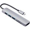 baolongking Hub USB C, adattatore multiporta USB 6 in 1 con HDMI 4K, ultra sottile Usb-c con 3 porte USB 3.0, lettore di schede SD/TF, hub di tipo C per laptop, MacBook Pro, Huawei, Google Chromebook Pixel,