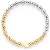 Jewels BY Leonardo Bracciale Philine Elastico in Acciaio Inox Bicolore Argento e Oro Perle in Acciaio Inox Lunghezza 19 cm Gioielli Regalo per Donne 025337
