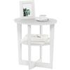 Furinno JAYA Tavolino laterale, 2-Tier Round Tavolino da salotto con Oval Tabletop, Comodino, Tavolino da comodino con Ripiano aperto, per soggiorno, camera da letto, Bianco