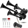 DriSentri Kit di clacson da treno, corno pneumatico 12 V 185 dB per camion, super potente, cinque trombe con compressore, per auto, camion, pick-up, treni, barche