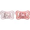 Chicco PhysioForma Light, Succhietto in Silicone 6-16 Mesi, Ciuccio Bimba con Tettarella in Silicone, Leggero e Traspirante, Forma Ergonomica, Supporta il Corretto Sviluppo della Bocca, Rosa, 2 pezzi