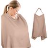 Cozary Copertura per Allattamento, 76 x 110 cm, Sciarpa per Allattamento Morbida e Traspirante, Cotone, Copri Seno Allattamento per Allattamento con Cinghia di Regolazione Posteriore, Marrone
