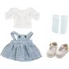 niannyyhouse 1/12 BJD Vestiti Bambola Camicia Bianca Gonna A Righe Scarpe Calze OB11 4.3 Action Figure Doll Dressup