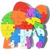 BLUECHOLON Puzzle, Puzzle Educativo in legno, Animali e veicoli, 25 x 20 cm, Numeri e lettere Alfabeto, Multicolore (Elefanta)